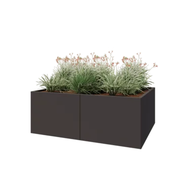 Stalen plantenbak XXL - Rechthoek - 160 x 120 x 60 cm - RAL7016 mat (antraciet grijs) - Met bodemplaat