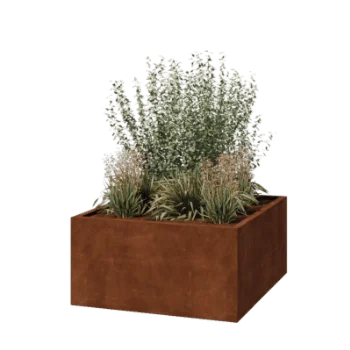 Cortenstaal plantenbak - Vierkant - 120 x 120 x 60 cm - Gelast - Zonder bodemplaat