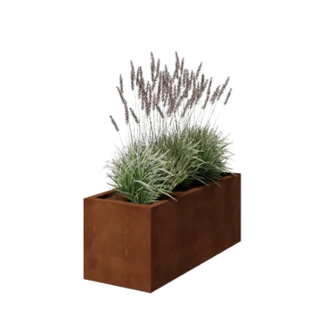Cortenstaal plantenbak - Rechthoek - 120 x 50 x 50 cm - Gelast - Met bodemplaat