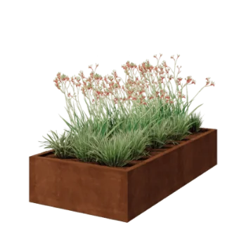 Cortenstaal plantenbak - Rechthoek - 200 x 100 x 40 cm - Gelast - Zonder bodemplaat