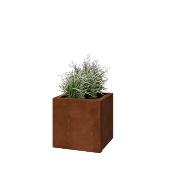 Cortenstaal plantenbak - Vierkant - 50 x 50 x 50 cm - Gelast - Met bodemplaat