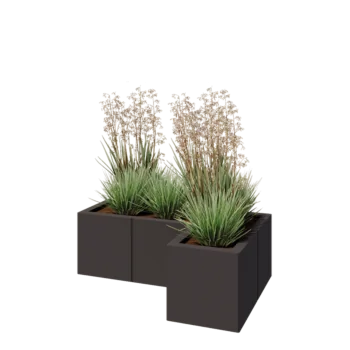 Stalen plantenbak - L-vorm - 90 x 60 x 30 cm - Andere RAL kleur - Zonder bodemplaat