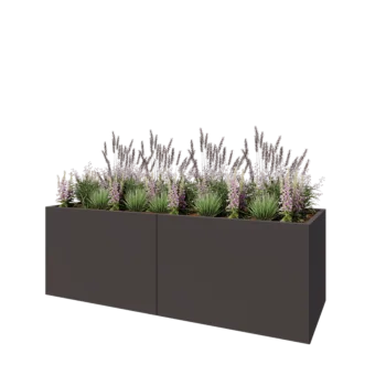 Stalen plantenbak XXL - Rechthoek - 240 x 80 x 80 cm - RAL7016 mat (antraciet grijs) - Met bodemplaat