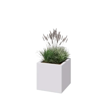 Polyester plantenbak - Vierkant - 40 x 40 x 40 cm - RAL9010 mat (wit) - Met bodem