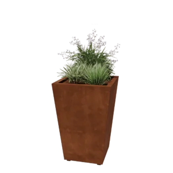 Cortenstaal plantenbak - Cone - 60 x 60 x 81,5 cm - Gelast - Met bodemplaat