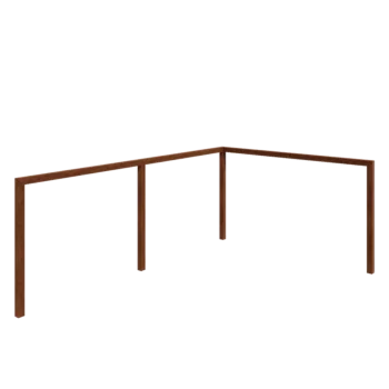 Cortenstaal pergola - Hoek - 600 x 412 x 242 cm - Zonder betonpoer