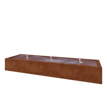 Cortenstaal watertafel - Lyra - 300 x 80 x 40 cm - Met LED-verlichting