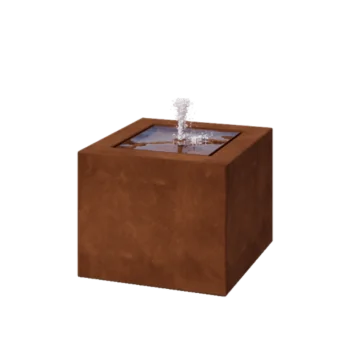 Cortenstaal watertafel - Lyra - 50 x 50 x 40 cm - Zonder LED-verlichting