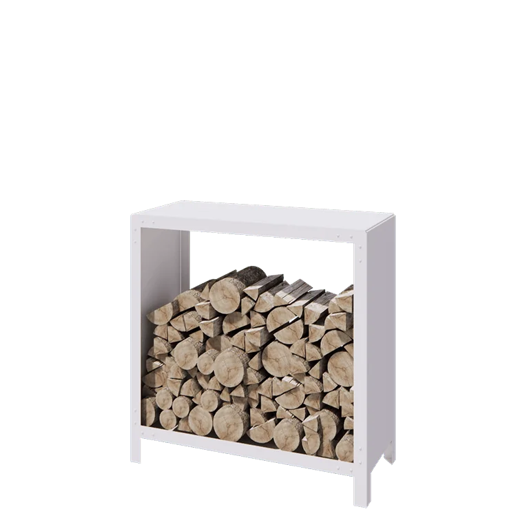 Stalen houtopslag - Indiana - 100 x 40 x 100 cm - RAL9010 mat (wit)