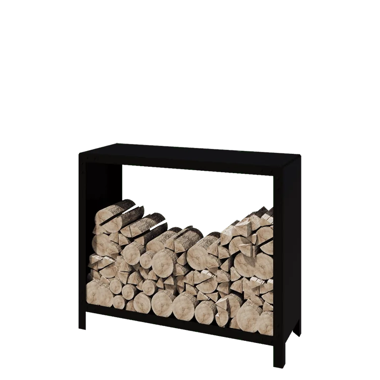Stalen houtopslag - Indiana - 120 x 40 x 100 cm - RAL9005 mat (zwart)