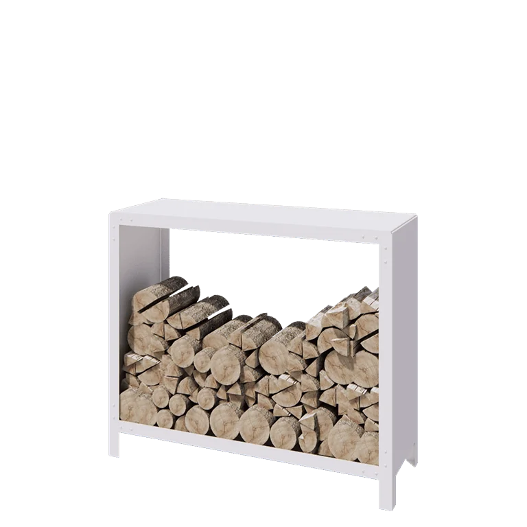 Stalen houtopslag - Indiana - 120 x 40 x 100 cm - RAL9010 mat (wit)