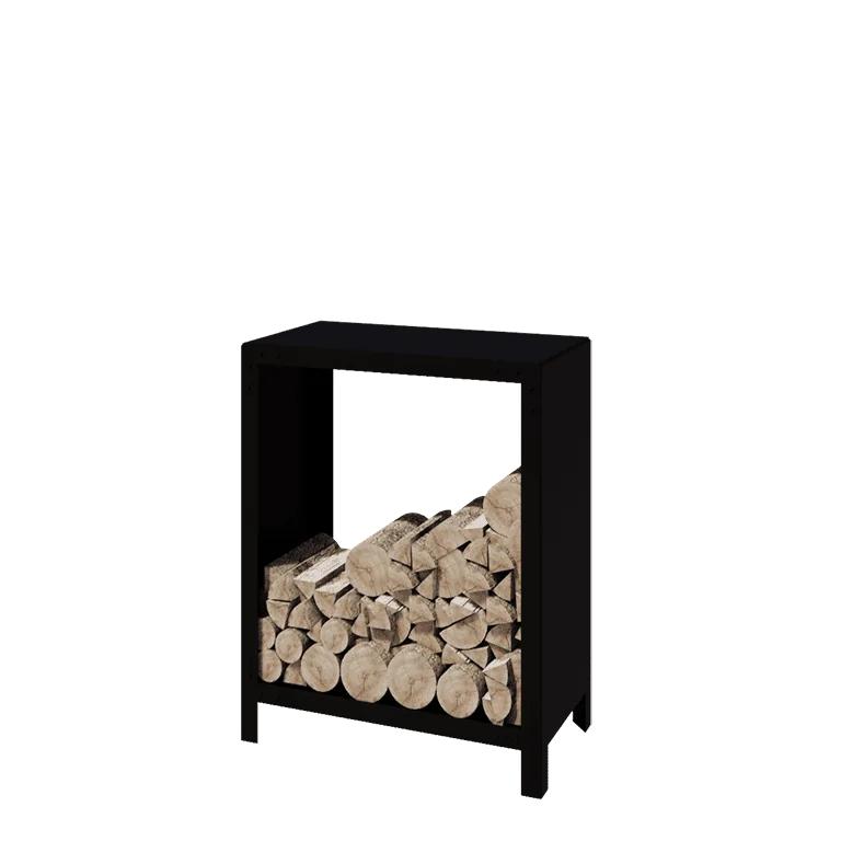 Stalen houtopslag - Indiana - 80 x 40 x 100 cm - RAL9005 mat (zwart)