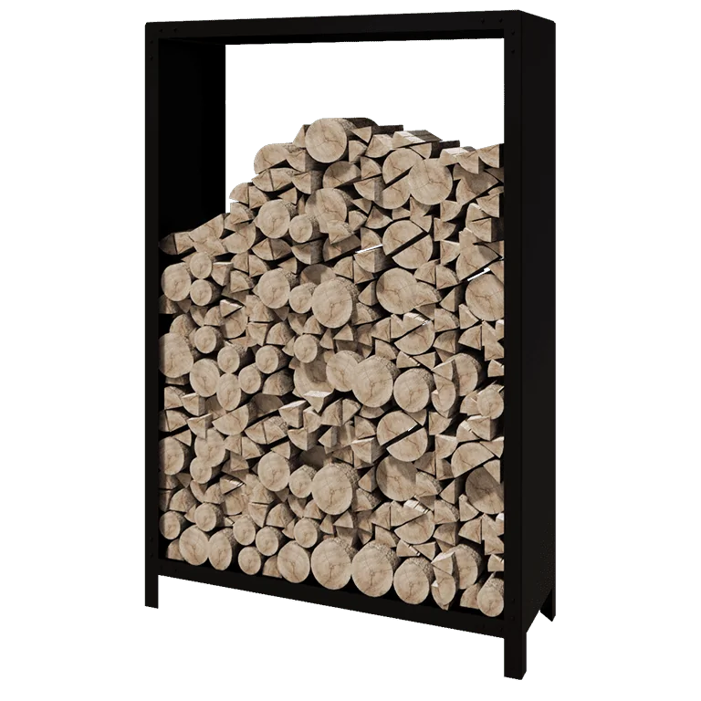 Stalen houtopslag - Indiana - 120 x 40 x 180 cm - RAL9005 mat (zwart)