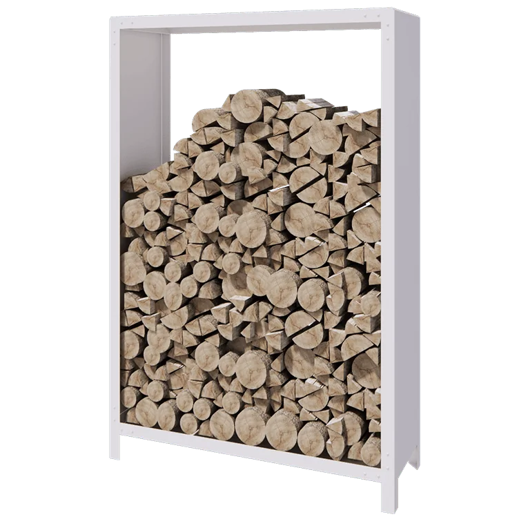 Stalen houtopslag - Indiana - 120 x 40 x 180 cm - RAL9010 mat (wit)