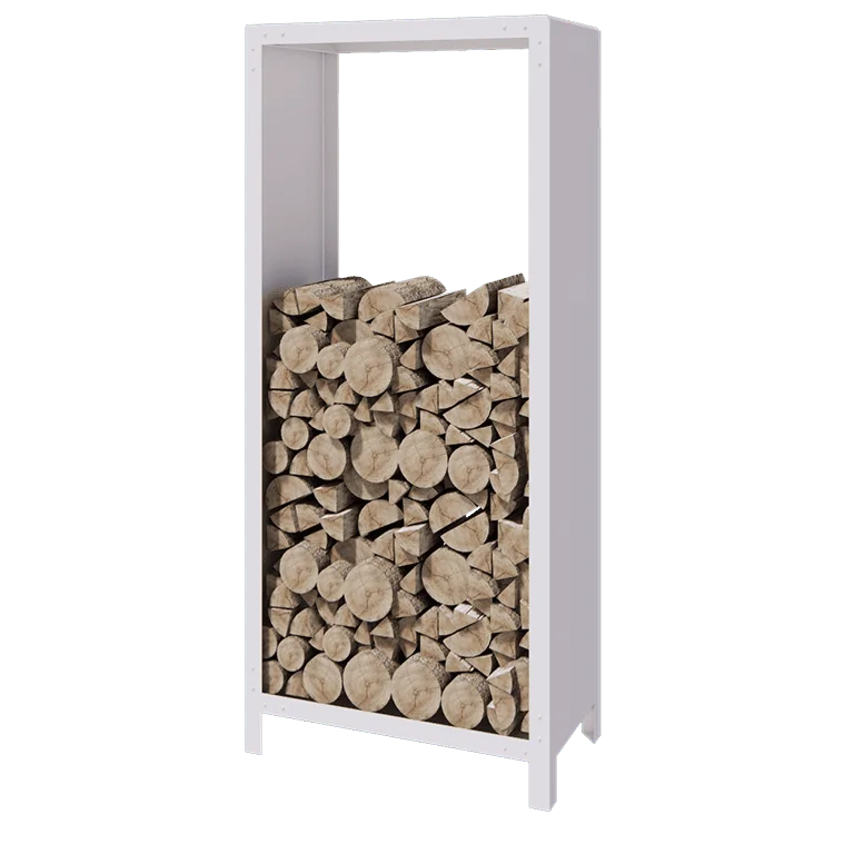 Stalen houtopslag - Indiana - 80 x 40 x 180 cm - RAL9010 mat (wit)