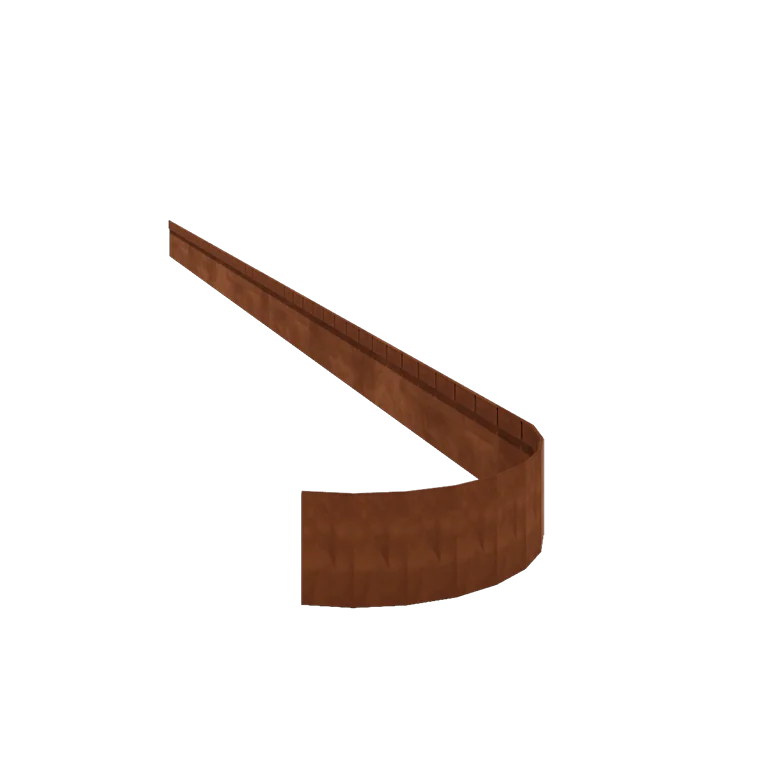 Cortenstaal borderrand - Geplet FLEX - Hoogte 13 cm - 150 cm