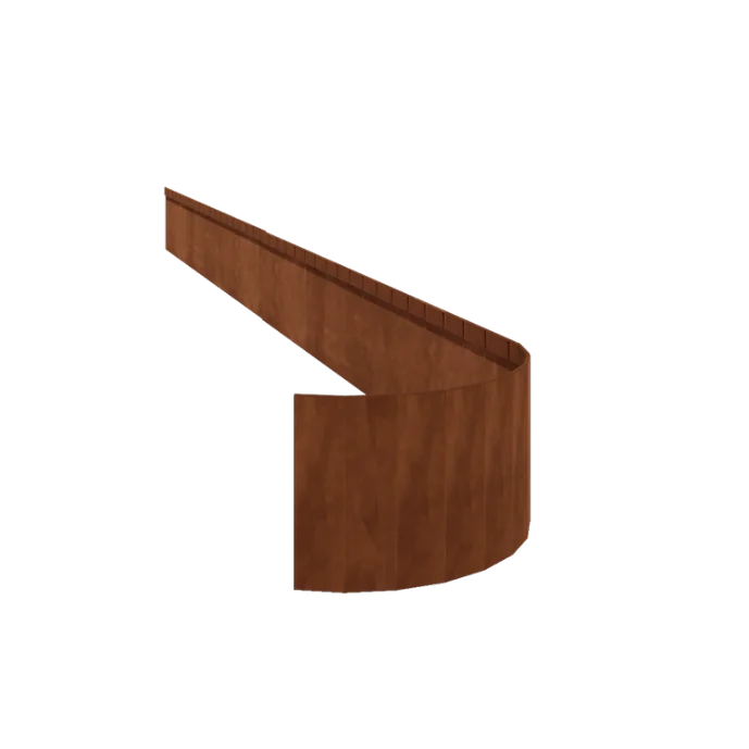 Cortenstaal borderrand - Geplet FLEX - Hoogte 23 cm - 150 cm