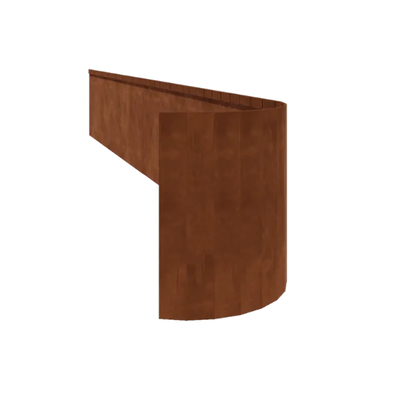 Cortenstaal borderrand - Geplet FLEX - Hoogte 45 cm - 150 cm