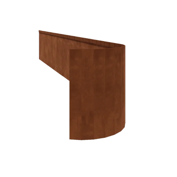Cortenstaal borderrand - Geplet FLEX - Hoogte 45 cm - 240 cm