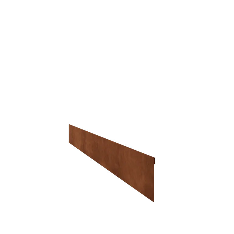 Cortenstaal borderrand - Geplet - Hoogte 13 cm - 240 cm