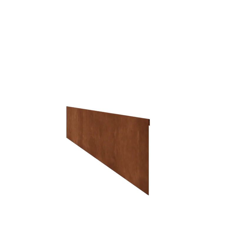 Cortenstaal borderrand - Geplet - Hoogte 23 cm - 240 cm