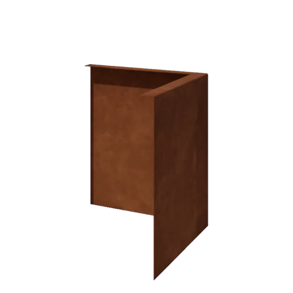 Cortenstaal borderrand - Gezet - Buitenhoek - Hoogte 34 cm