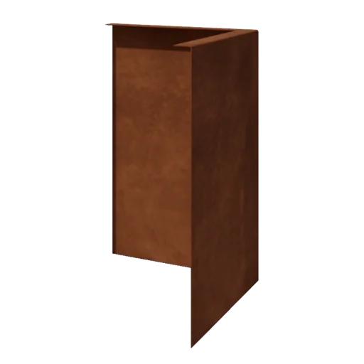 Cortenstaal borderrand - Gezet - Buitenhoek - Hoogte 45 cm