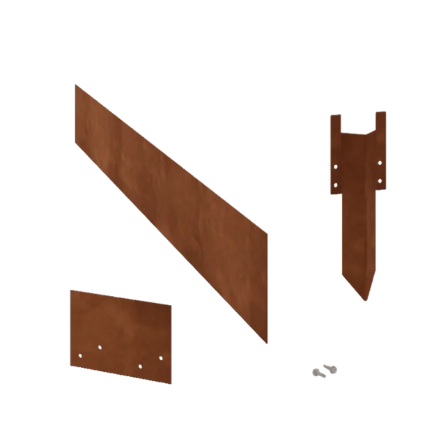 Cortenstaal borderrand - Recht - Hoogte 15 cm - Complete set 24 meter