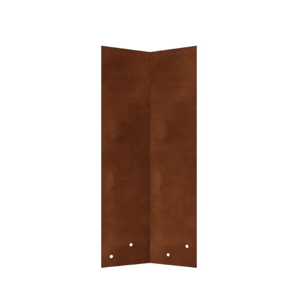 Cortenstaal koppelplaat - 45° - Hoogte borderrand 45 cm