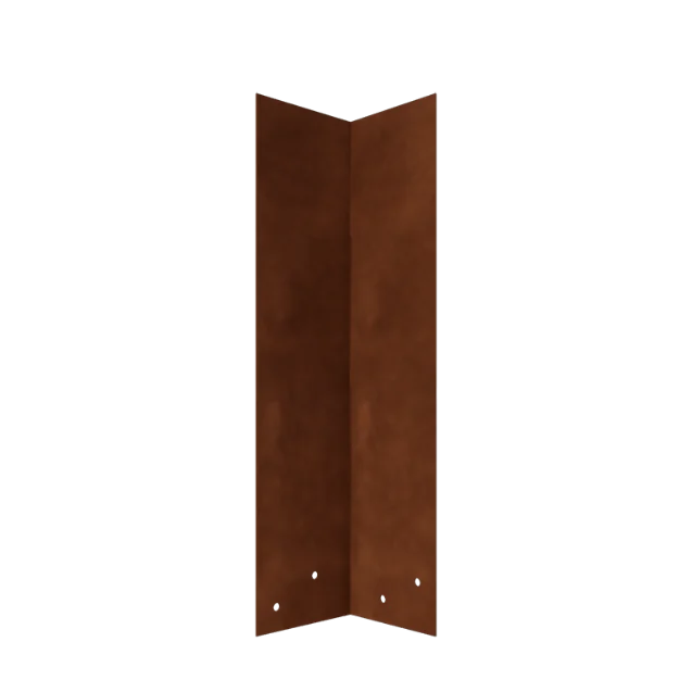 Cortenstaal koppelplaat - 90° - Hoogte borderrand 45 cm