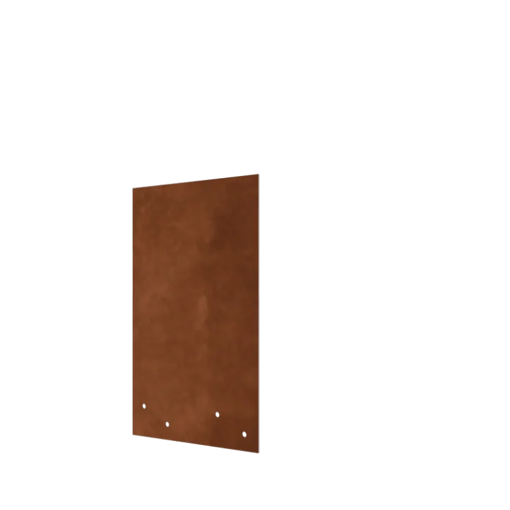 Cortenstaal koppelplaat - Recht - Hoogte borderrand 34 / 37,5 cm