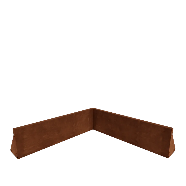 Cortenstaal keerwand - Binnenhoek - 100 x 100 x 30 cm