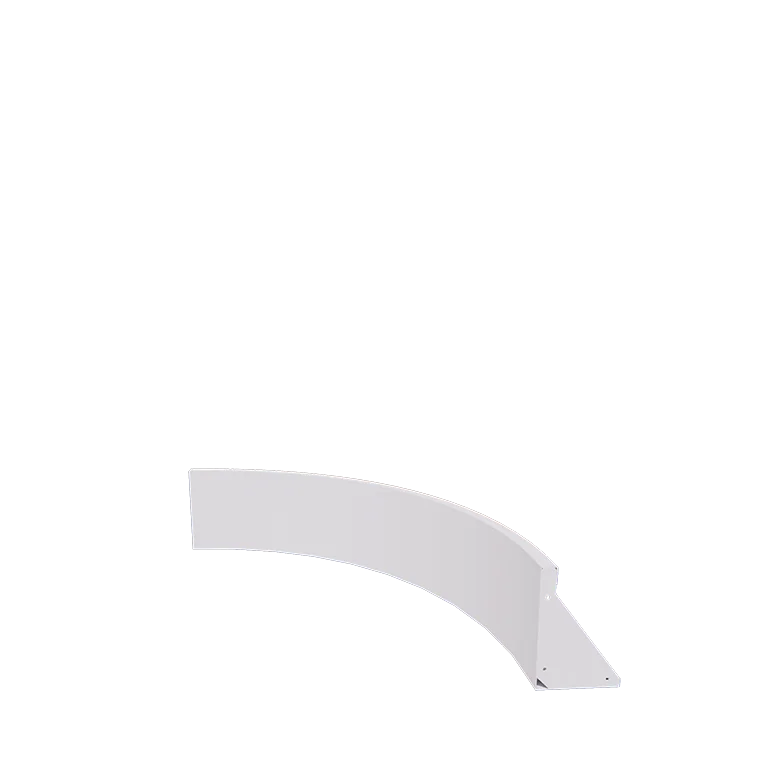 Stalen keerwand - Binnenbocht - 100 x 100 x 30 cm - RAL9010 mat (wit)