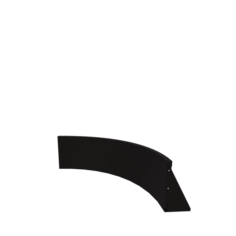 Stalen keerwand - Binnenbocht - 100 x 100 x 40 cm - RAL9005 mat (zwart)