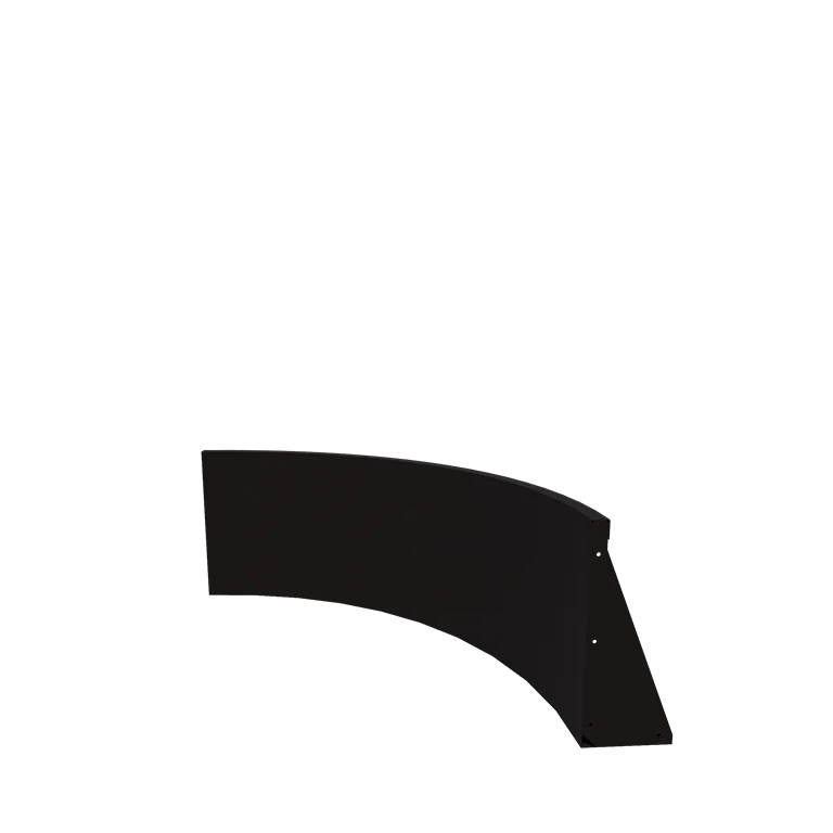 Stalen keerwand - Binnenbocht - 100 x 100 x 50 cm - RAL9005 mat (zwart)