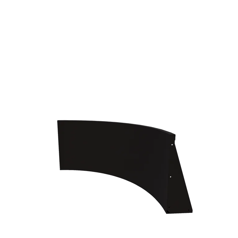 Stalen keerwand - Binnenbocht - 100 x 100 x 60 cm - RAL9005 mat (zwart)