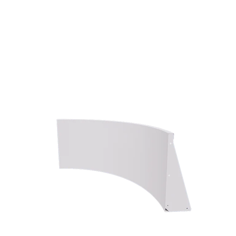 Stalen keerwand - Binnenbocht - 100 x 100 x 60 cm - RAL9010 mat (wit)