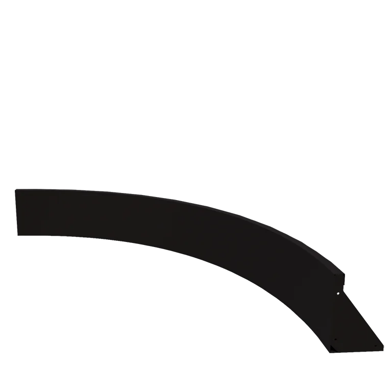 Stalen keerwand - Binnenbocht - 150 x 150 x 30 cm - RAL9005 mat (zwart)