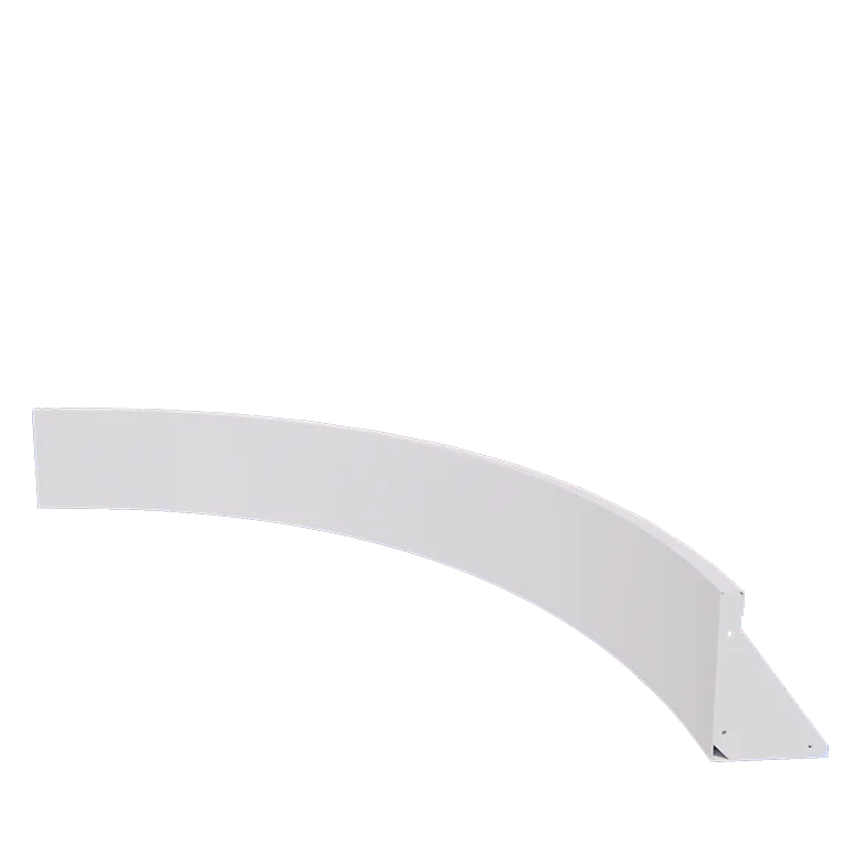 Stalen keerwand - Binnenbocht - 150 x 150 x 30 cm - RAL9010 mat (wit)