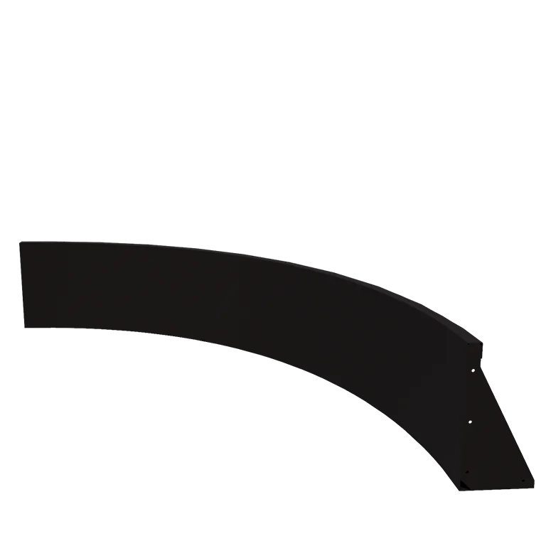 Stalen keerwand - Binnenbocht - 150 x 150 x 40 cm - RAL9005 mat (zwart)