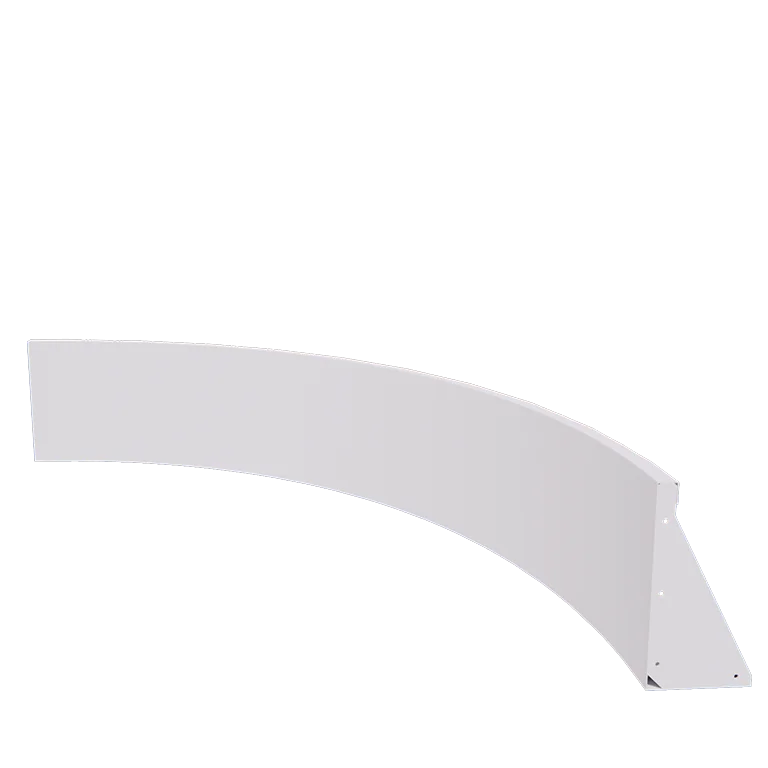 Stalen keerwand - Binnenbocht - 150 x 150 x 40 cm - RAL9010 mat (wit)