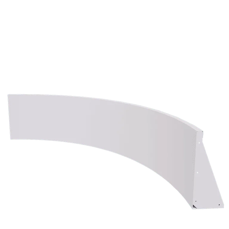 Stalen keerwand - Binnenbocht - 150 x 150 x 50 cm - RAL9010 mat (wit)