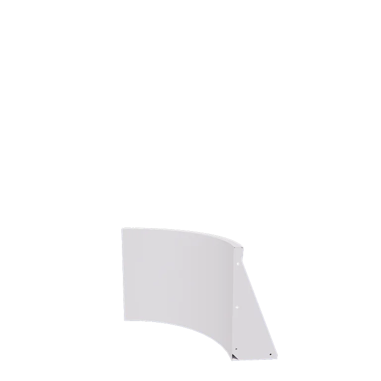 Stalen keerwand - Binnenbocht - 50 x 50 x 50 cm - RAL9010 mat (wit)