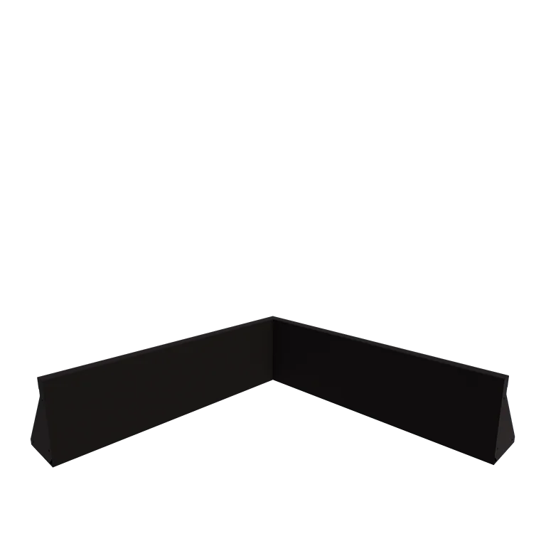 Stalen keerwand - Binnenhoek - 100 x 100 x 30 cm - RAL9005 mat (zwart)