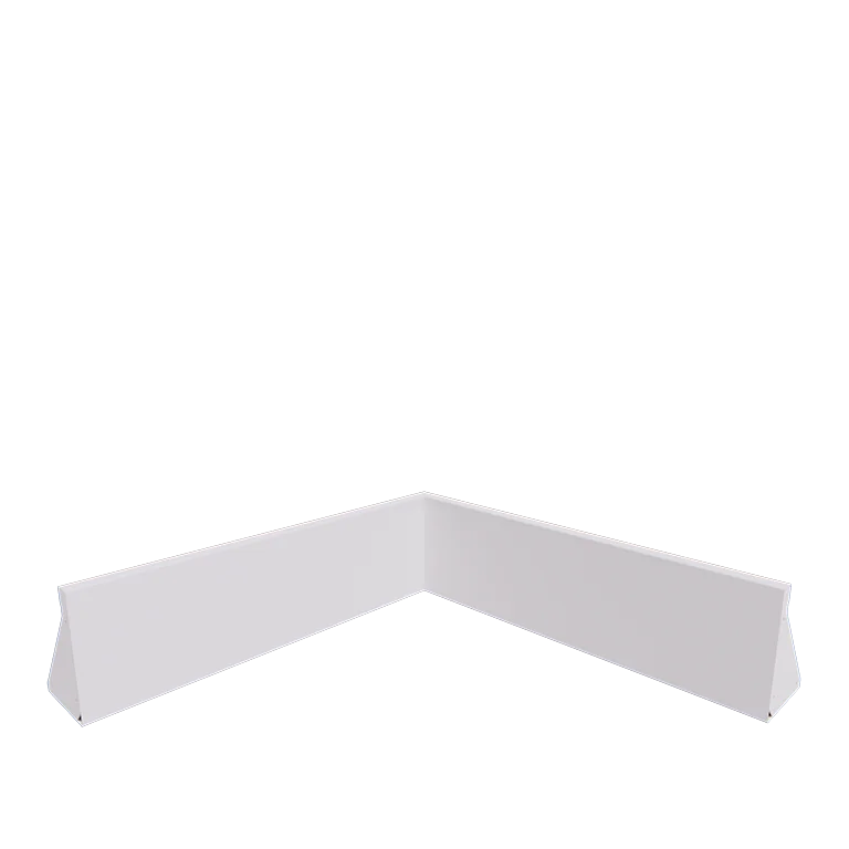 Stalen keerwand - Binnenhoek - 100 x 100 x 30 cm - RAL9010 mat (wit)
