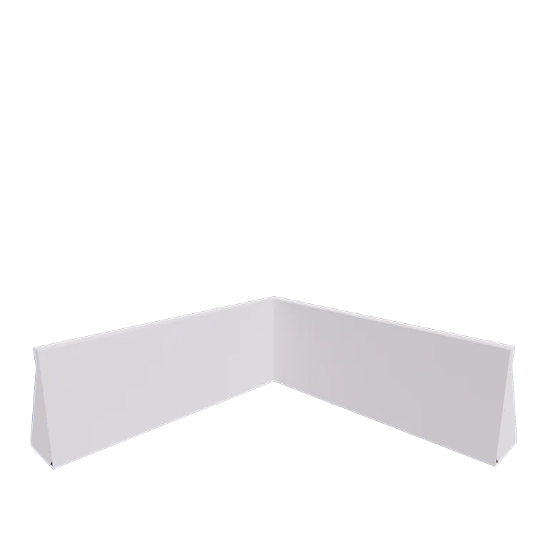 Stalen keerwand - Binnenhoek - 100 x 100 x 40 cm - RAL9010 mat (wit)