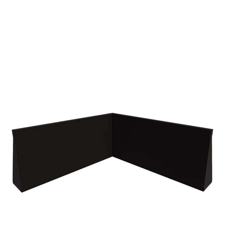 Stalen keerwand - Binnenhoek - 100 x 100 x 50 cm - RAL9005 mat (zwart)