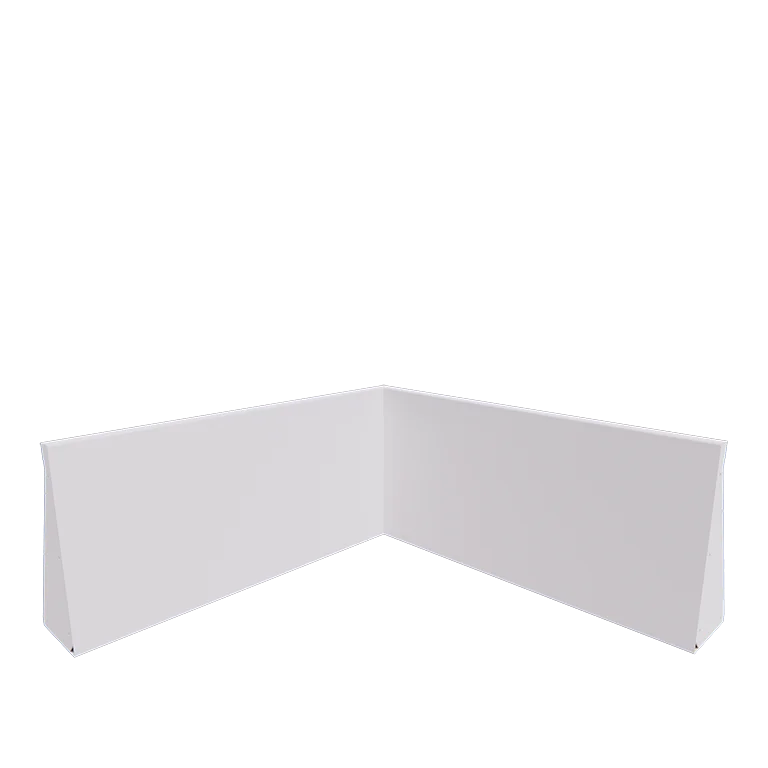 Stalen keerwand - Binnenhoek - 100 x 100 x 50 cm - RAL9010 mat (wit)