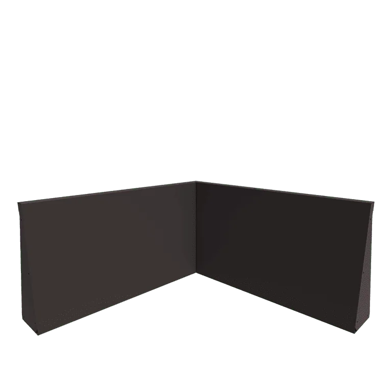 Stalen keerwand - Binnenhoek - 100 x 100 x 60 cm - RAL7016 mat (antraciet grijs)