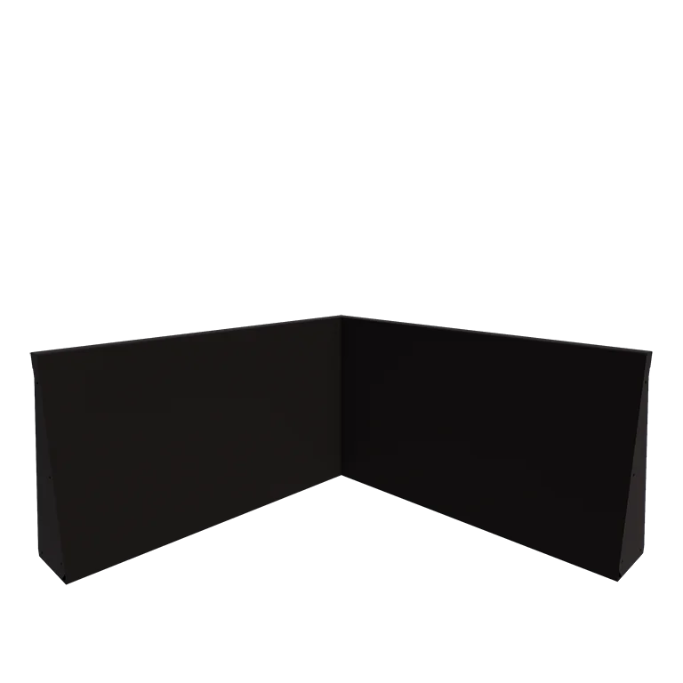 Stalen keerwand - Binnenhoek - 100 x 100 x 60 cm - RAL9005 mat (zwart)